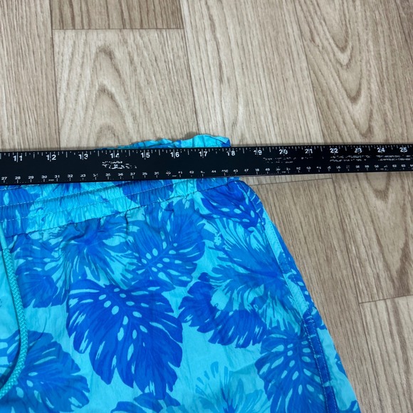 Aerie Board Shorts Womens XL Blue Tropical Monstera Floral Drawstring pool Beac - Picture 3 of 9